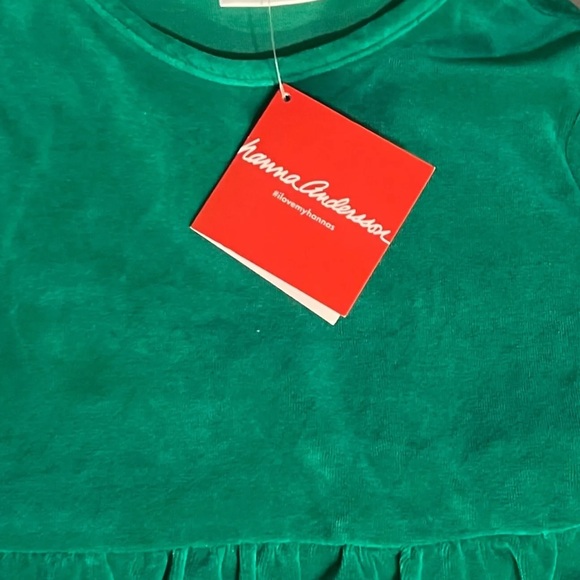 Hanna Andersson green ruffle velvet dress size 140 / sz10 - Picture 3 of 4